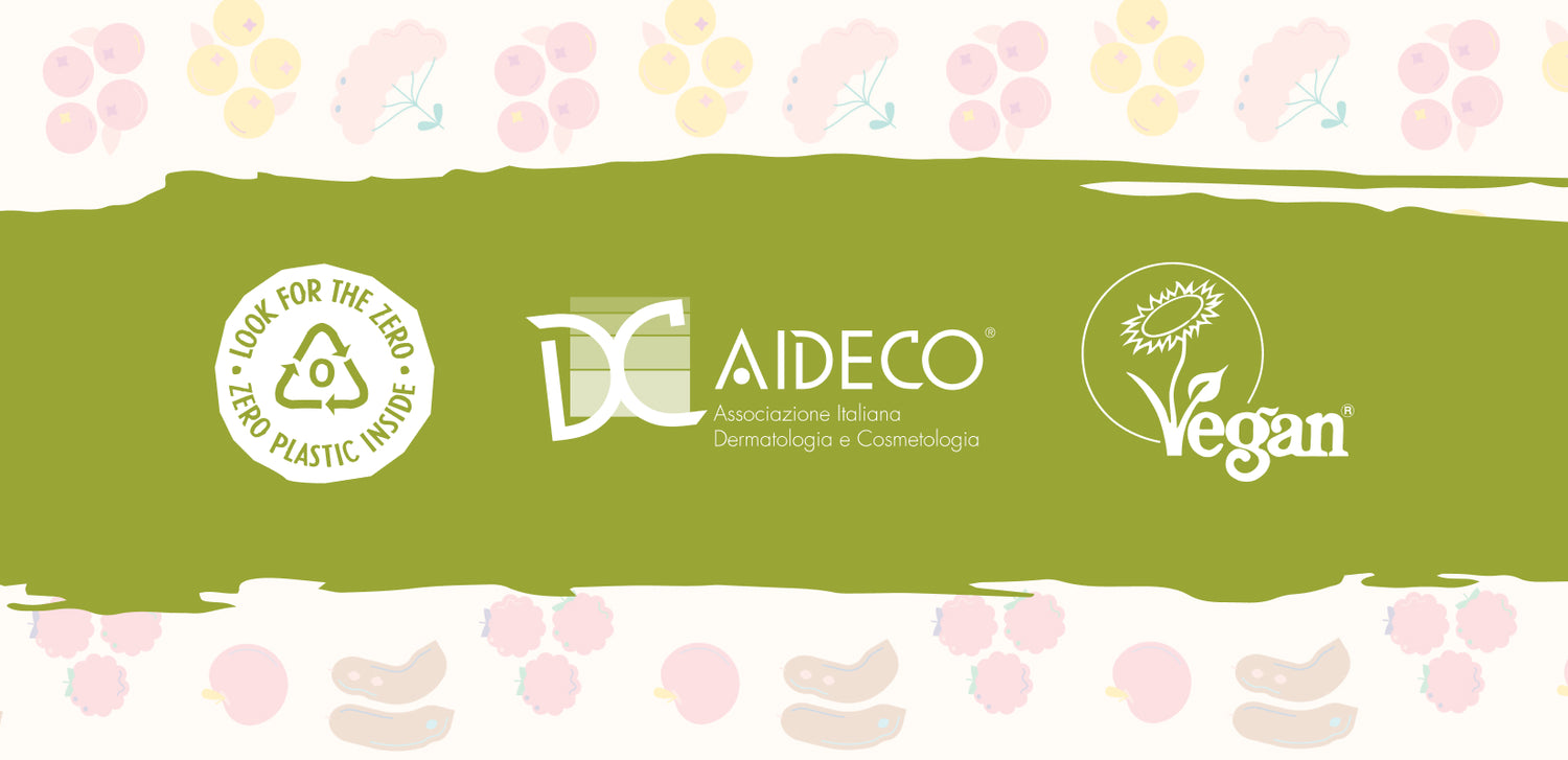 Certificazioni dei cosmetici Happy Habit - AIDECO - VEGAN - PLASTIC FREE