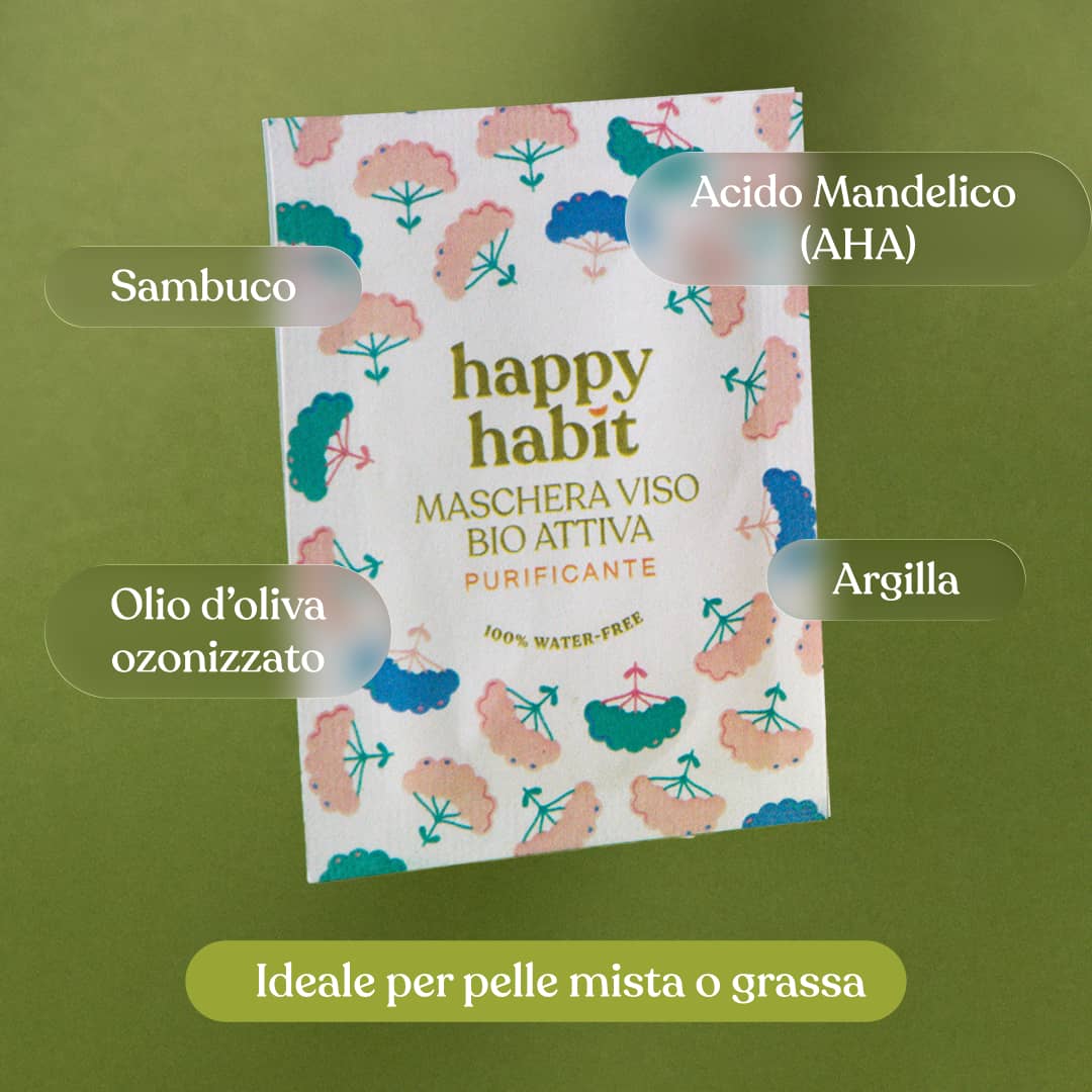 Maschera Viso Bio Attiva Purificante Monodose