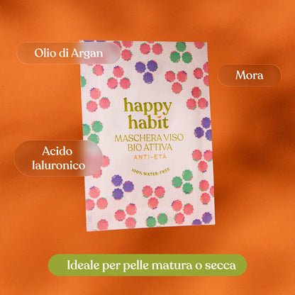 Maschera Viso Bio Attiva Anti-Età Monodose