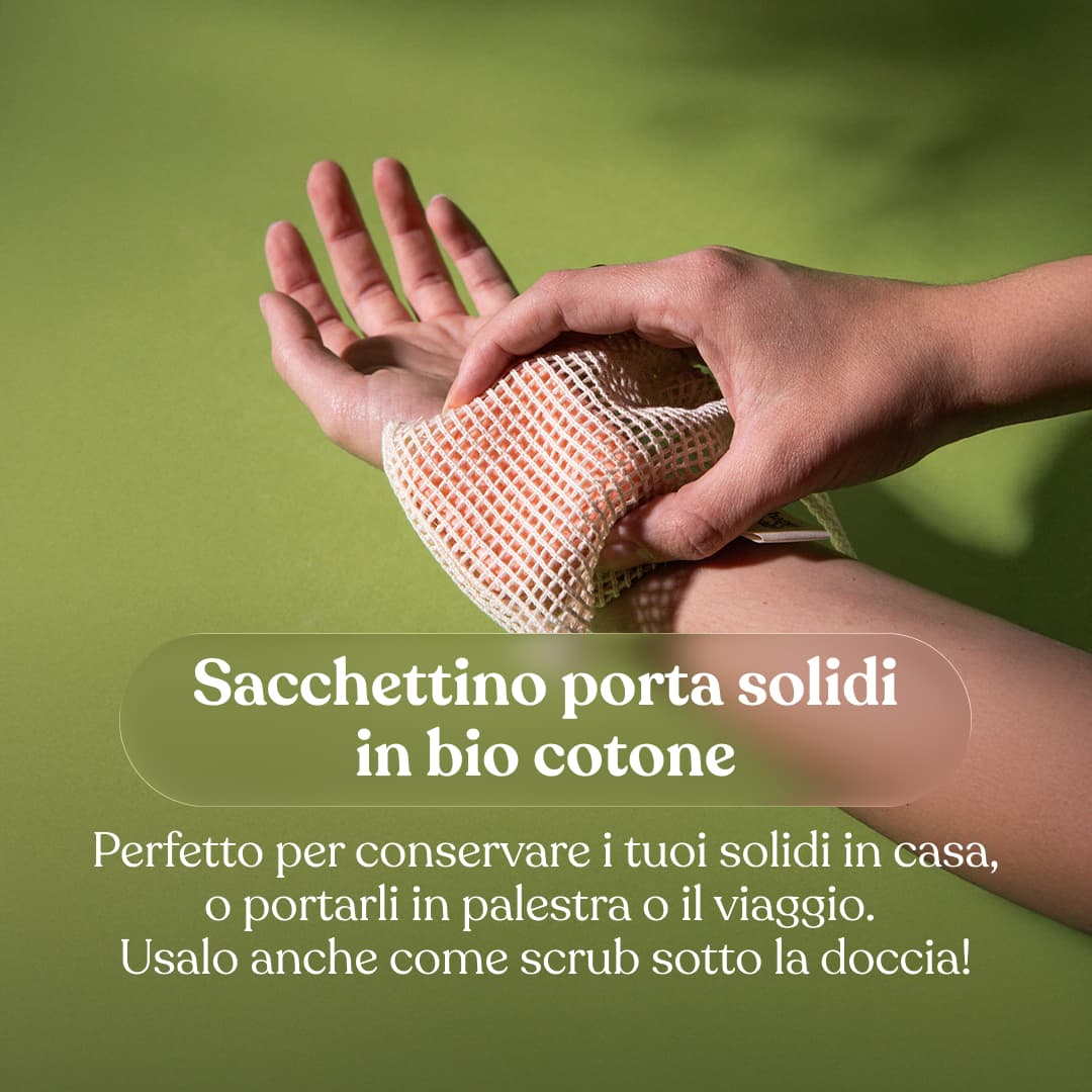 Sacchettino porta solidi in bio cotone